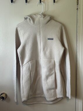 Columbia Cream Sherpa Fleece Hooded Zip Jacket